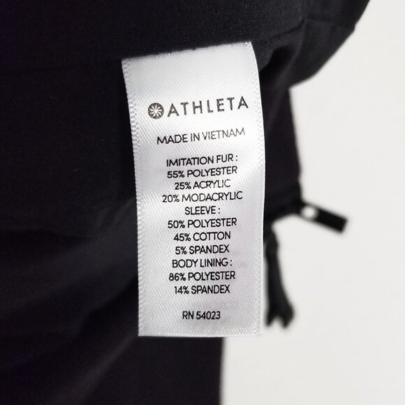 Athleta Range Sherpa Full Zip Jacket Black Teddy Fleece Sweatshirt M Athleisure - Picture 11 of 15